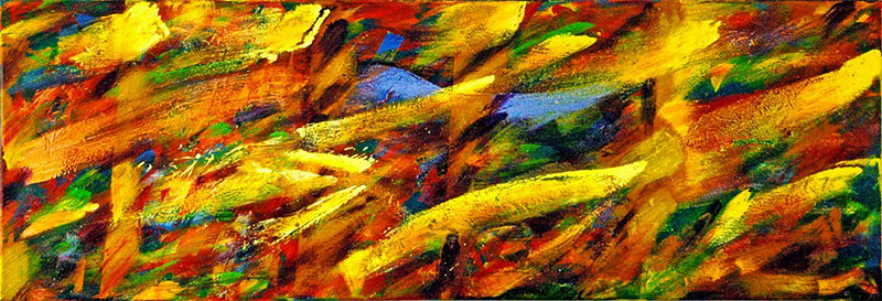 El Mar, Malerei - Mischtechnik auf Leinwand, 2005, 85 x 250 cm